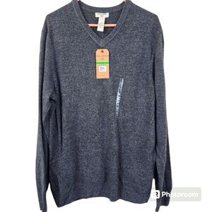 NEW Dockers Mens Super Soft Acrylic Long Sleeve V-Neck Sweater Large